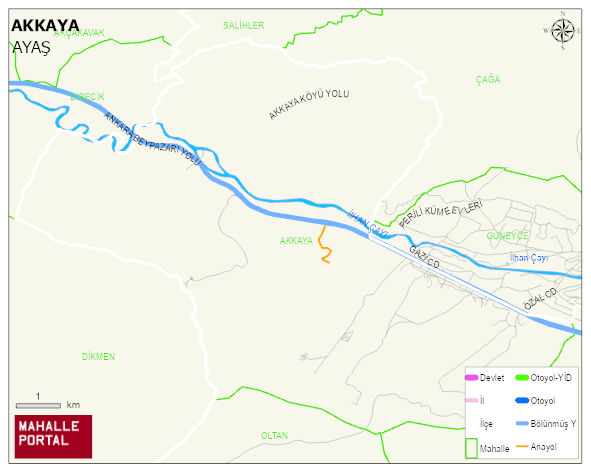 AKKAYA Mahallesi Haritası | İnteraktif Köy ve Mahalle Sınırları