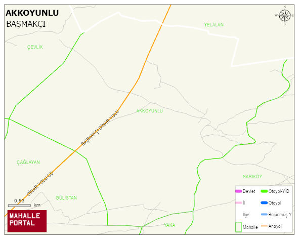 AKKOYUNLU Köyü Haritası | Mahalle ve Köy Sınırı
