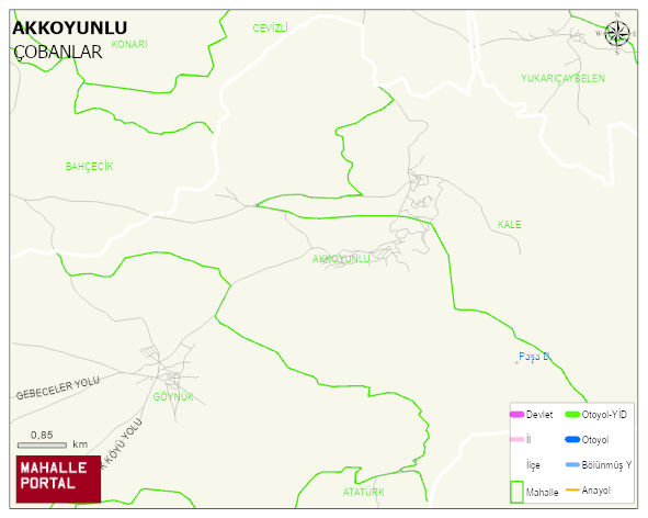 AKKOYUNLU Köyü Haritası | Güncel Mahalle ve Köy Haritası