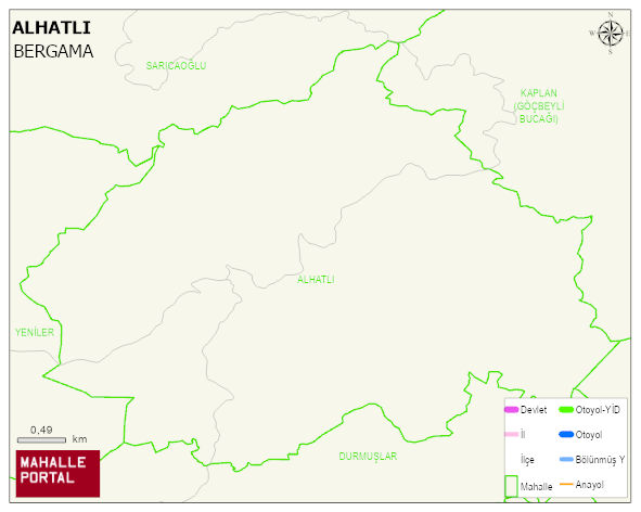 ALHATLI Mahallesi Haritası | Yükselti ve Doğa Özellikleri