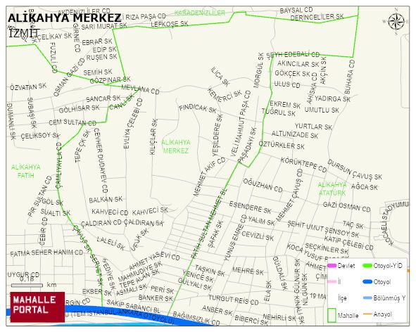 ALİKAHYA MERKEZ Mahallesi Haritası | Yükselti ve Doğa Özellikleri