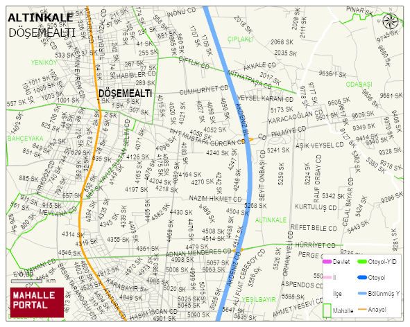 ALTINKALE Mahallesi Haritası | Yükselti ve Doğa Özellikleri