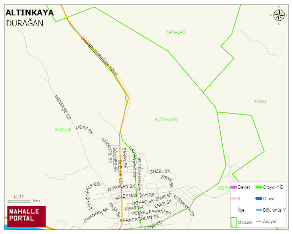 ALTINKAYA Mahallesi Haritası | Detaylı Köy ve Mahalle Görünümü