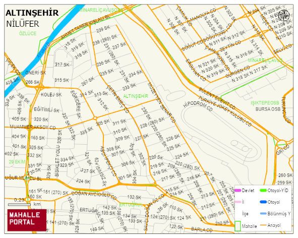 ALTINŞEHİR Mahallesi Haritası | Sayısal Bölge Görünümü