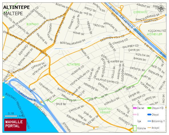 ALTINTEPE Mahallesi Haritası | Coğrafi Yapı ve Detaylı Haritası