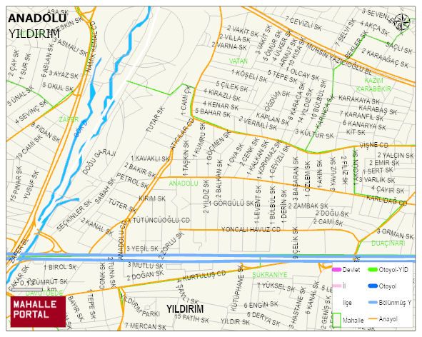 ANADOLU Mahallesi Haritası | Dağlar, Ovalar ve Akarsu Bilgileri