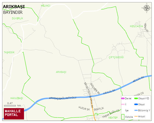 ARIKBAŞI Mahallesi Haritası | Mahalle ve Köy Sınırı