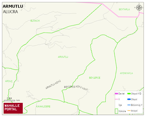 ARMUTLU Köyü Haritası | Dağlar, Ovalar ve Akarsu Bilgileri