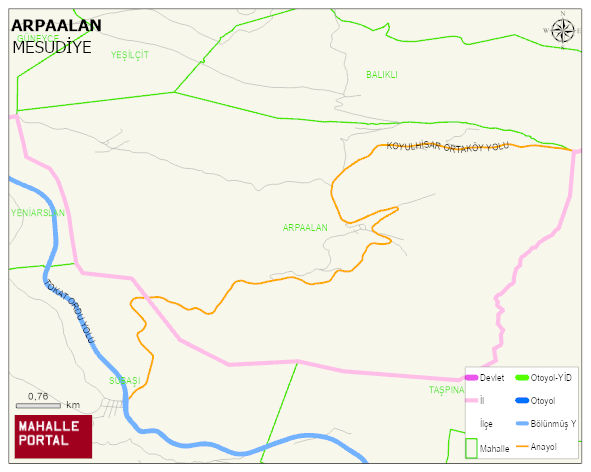 ARPAALAN Mahallesi Haritası | Mahalle ve Köy Sınırı