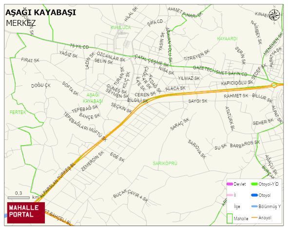 AŞAĞI KAYABAŞI Mahallesi Haritası | Detaylı Köy ve Mahalle Görünümü