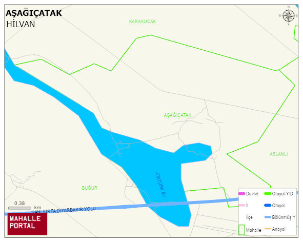 AŞAĞIÇATAK Mahallesi Haritası | Yükselti ve Doğa Özellikleri