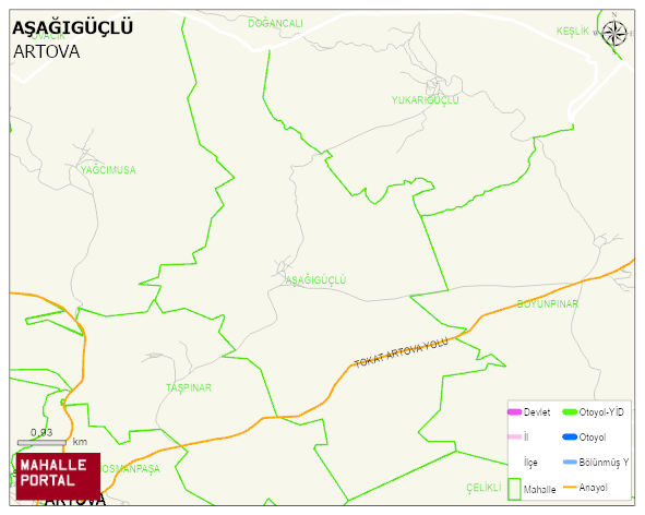 AŞAĞIGÜÇLÜ Köyü Haritası | İnteraktif Köy ve Mahalle Sınırları