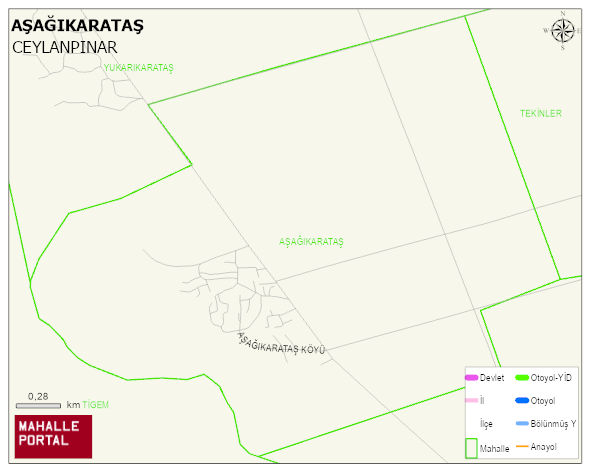 AŞAĞIKARATAŞ Mahallesi Haritası | Detaylı Köy ve Mahalle Görünümü