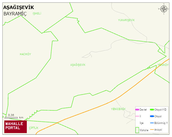AŞAĞIŞEVİK Köyü Haritası | Mahalle ve Köy Sınırı