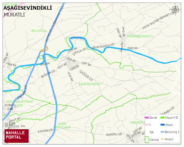 AŞAĞISEVİNDİKLİ Mahallesi Haritası | Güncel Mahalle ve Köy Haritası