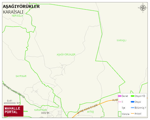 AŞAĞIYÖRÜKLER Mahallesi Haritası | İnteraktif Köy ve Mahalle Sınırları