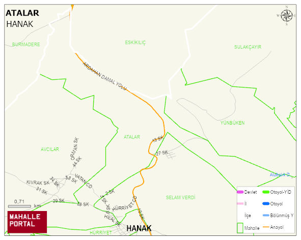 ATALAR Mahallesi Haritası | Mahalle ve Köy Sınırı