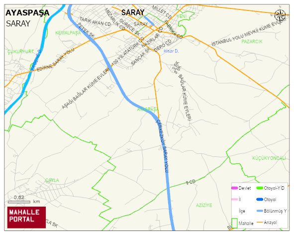 AYASPAŞA Mahallesi Haritası | Mahalle ve Köy Sınırı