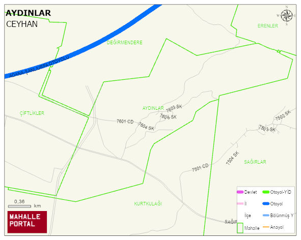 AYDINLAR Mahallesi Haritası | İnteraktif Köy ve Mahalle Sınırları