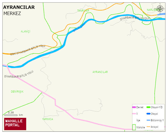 AYRANCILAR Köyü Haritası | Dağlar, Ovalar ve Akarsu Bilgileri