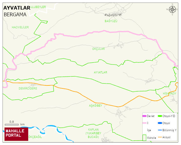 AYVATLAR Mahallesi Haritası | Mahalle ve Köy Sınırı