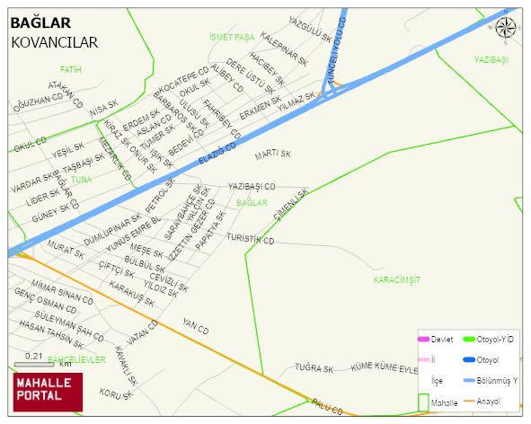 BAĞLAR Mahallesi Haritası | İnteraktif Köy ve Mahalle Sınırları