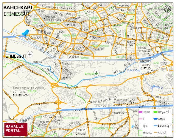 BAHÇEKAPI Mahallesi Haritası | Detaylı Köy ve Mahalle Görünümü