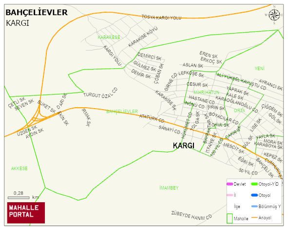 BAHÇELİEVLER Mahallesi Haritası | Coğrafi Yapı ve Detaylı Haritası