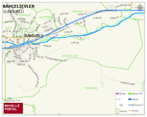 BAHÇELİEVLER Mahallesi Haritası | Yükselti ve Doğa Özellikleri