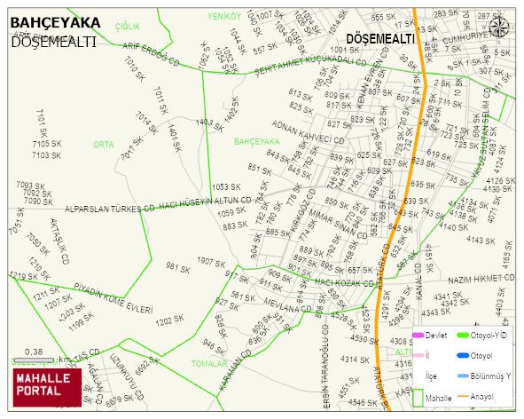 BAHÇEYAKA Mahallesi Haritası | Mahalle ve Köy Sınırı