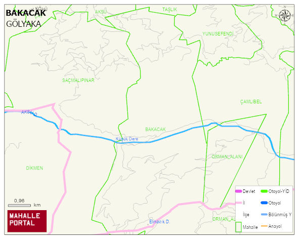 BAKACAK Köyü Haritası | Mahalle ve Köy Sınırı