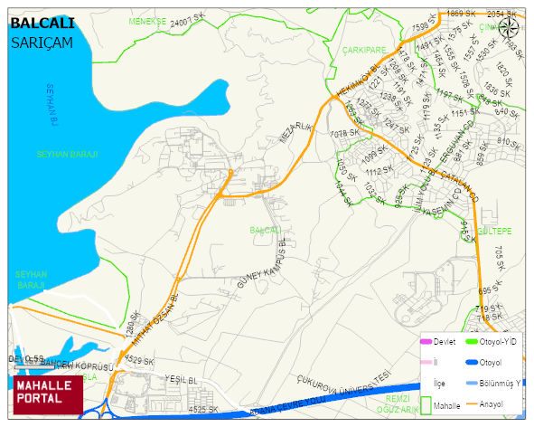 BALCALI Mahallesi Haritası | Yükselti ve Doğa Özellikleri
