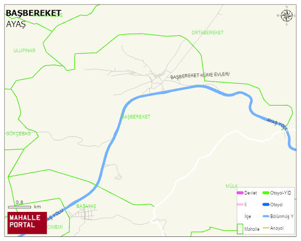 BAŞBEREKET Mahallesi Haritası | Yükselti ve Doğa Özellikleri
