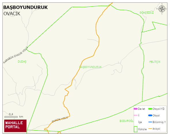 BAŞBOYUNDURUK Köyü Haritası | Sayısal Bölge Görünümü