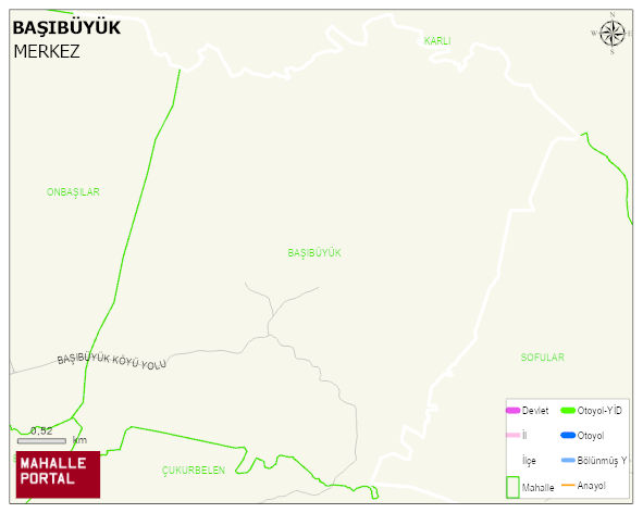 BAŞIBÜYÜK Köyü Haritası | Coğrafi Yapı ve Detaylı Haritası
