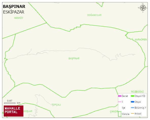 BAŞPINAR Köyü Haritası | Yükselti ve Doğa Özellikleri