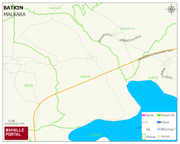 BATKIN Mahallesi Haritası | Yükselti ve Doğa Özellikleri