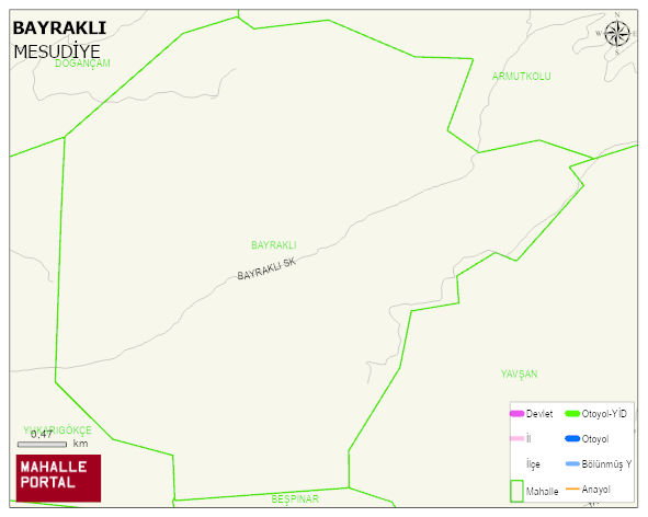 BAYRAKLI Mahallesi Haritası | Dağlar, Ovalar ve Akarsu Bilgileri