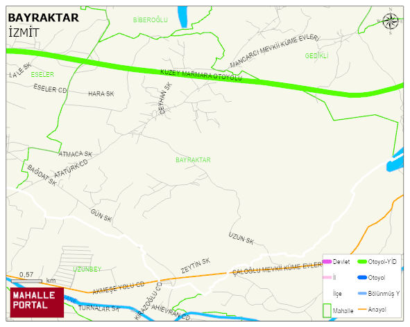 BAYRAKTAR Mahallesi Haritası | Yükselti ve Doğa Özellikleri