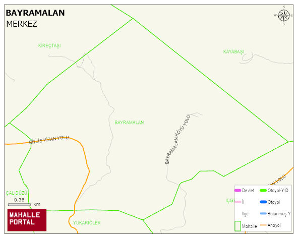 BAYRAMALAN Köyü Haritası | Mahalle ve Köy Sınırı