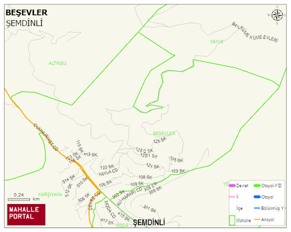 BEŞEVLER Mahallesi Haritası | Mahalle ve Köy Sınırı