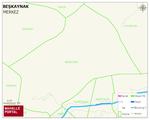 BEŞKAYNAK Köyü Haritası | Coğrafi Yapı ve Detaylı Haritası
