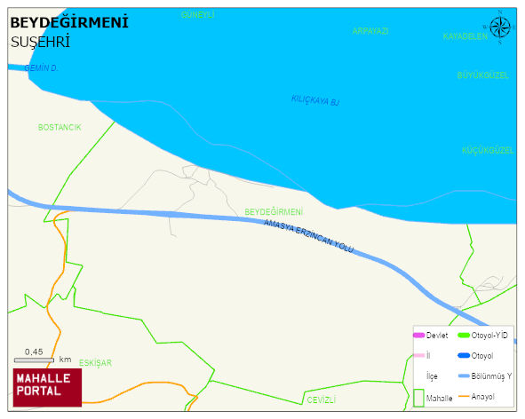 BEYDEĞİRMENİ Köyü Haritası | Yükselti ve Doğa Özellikleri