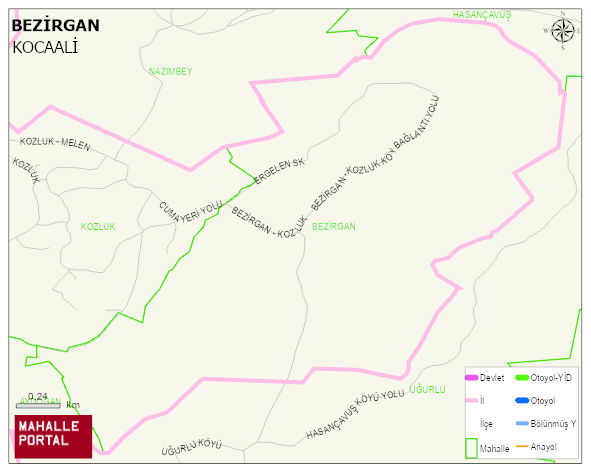 BEZİRGAN Mahallesi Haritası | Coğrafi Yapı ve Detaylı Haritası