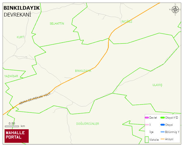 BINKILDAYIK Köyü Haritası | Detaylı Köy ve Mahalle Görünümü