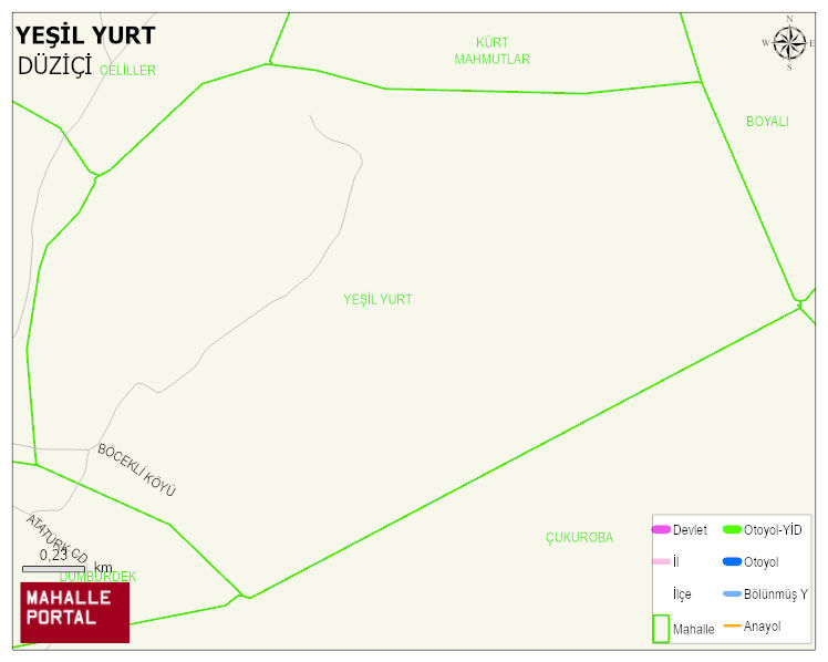 BÖCEKLİ BELDESİ YEŞİL YURT Mahallesi Haritası | Coğrafi Yapı ve Detaylı Haritası