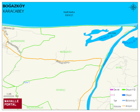 BOĞAZKÖY Mahallesi Haritası | Mahalle ve Köy Sınırı