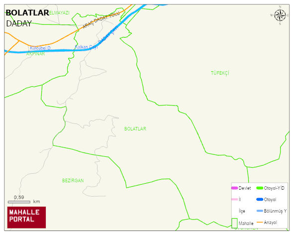 BOLATLAR Köyü Haritası | İnteraktif Köy ve Mahalle Sınırları