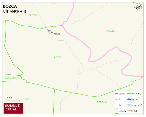 BOZCA Mahallesi Haritası | Dağlar, Ovalar ve Akarsu Bilgileri