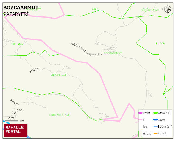 BOZCAARMUT Köyü Haritası | Mahalle Sokak Haritası